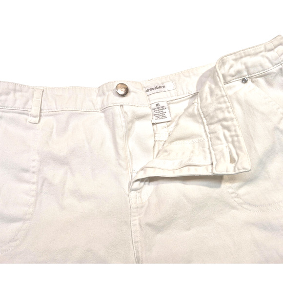 Dressbarn Women’s White Capri Jeans – Size 8 – Stretch Denim with Rhinestones - Picture 5 of 11